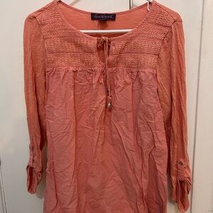Women's Coral Top gloria vanderbilt S 3/4 sleeve soft